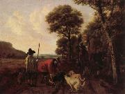Ludolf de Jongh Hunters and Dogs painting